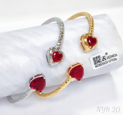 Bracelet heart-shaped gold and silver