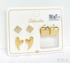 Earrings Gold Polished