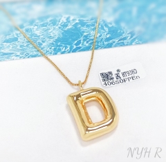 Necklace gold letters polished