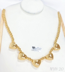 Necklace Heart Shape Gold Silver Polished