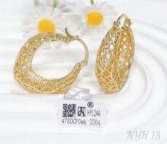 Earrings gold hollow