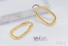 Earrings Silver Gold Polished