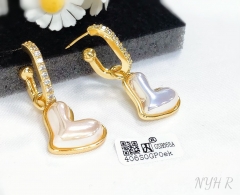 Earrings gold pearl