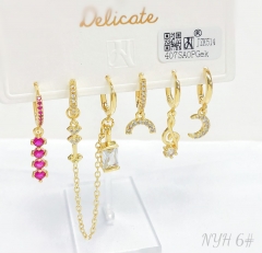 Earrings Gold Copper Set