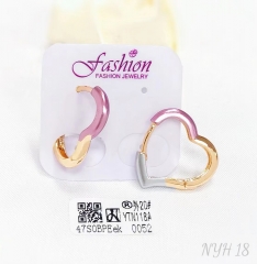 Earrings Colorblock Heart Shape