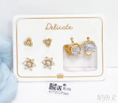 Earrings Gold Zirconia