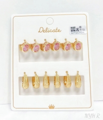 Earrings Gold Artificial Gemstones