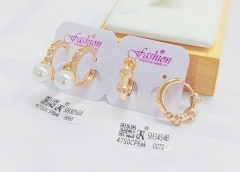 Earrings Gold Pearl Irregular