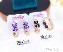 Earrings Gold Irregular Artificial Gemstones