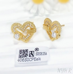 Earrings Gold Heart Shape