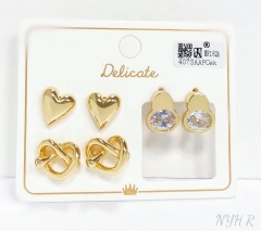 Earrings Gold Polished