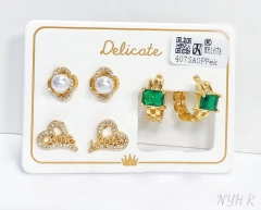 Earrings Gold Artificial Gemstones