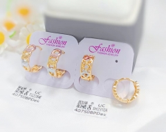 Earrings irregular color matching hollow