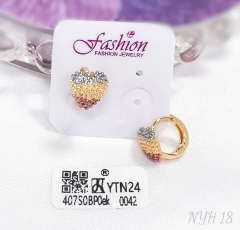 Earrings Colorblock Heart Shape Irregular