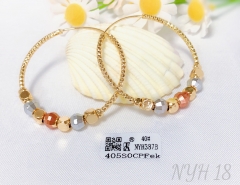 Earrings gold irregular beads