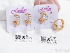 Earrings Gold Zirconia