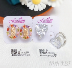 Earrings Gold Silver Zirconia