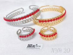 Bracelet Ring Gold/Silver Irregular Set