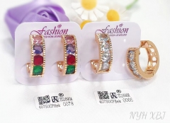 Earrings Gold Artificial Gemstones