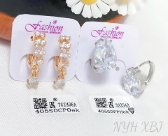 Earrings Gold Silver Zirconia