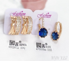 Earrings Gold Irregular Artificial Gemstones