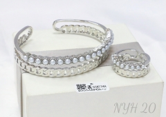 Bracelet Ring Silver Gold Irregular Set