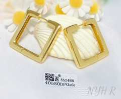 Earrings Gold Silver Polished