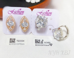 Earrings Gold Silver Zirconia