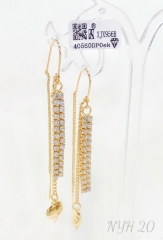 Earrings Gold Silver Long