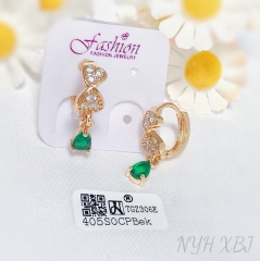 Earrings Gold Irregular Artificial Gemstones