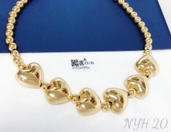 Necklace  Gold   Silver   Heart Shape   Polished