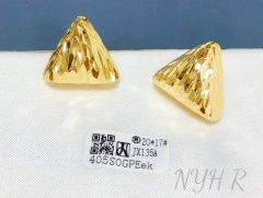 Earrings Gold Polished Irregular