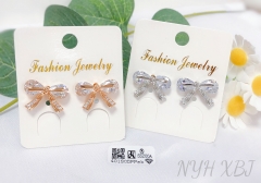 Earrings Gold Silver Bow