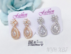 Earrings Gold Silver Zirconia