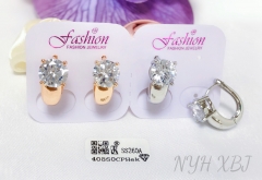 Earrings Gold Silver Zirconia