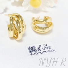 Earrings Gold Irregular Polished