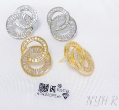 Earrings gold silver irregular