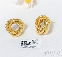 Earrings gold irregular polished