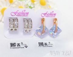 Earrings Gold Silver Zirconia