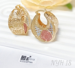 Earrings gold irregular hollow