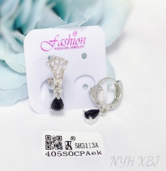 Earrings Silver Artificial Gemstones