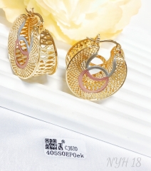 Earrings gold hollow irregular