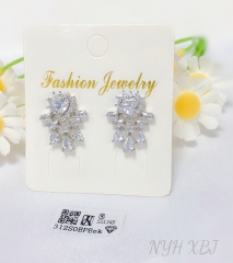 Earrings Silver/Gold Zirconia