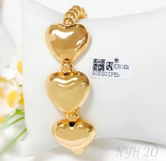 Bracelet Gold Heart Polished