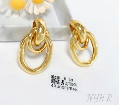 Earrings gold irregular polished