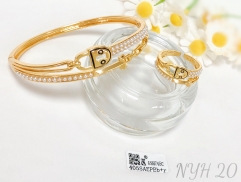 Bracelet Ring Set Irregular Gold Silver