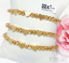 Bracelet Gold Heart Shape Beads Set