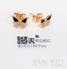 Earrings Gold Gemstone Butterfly