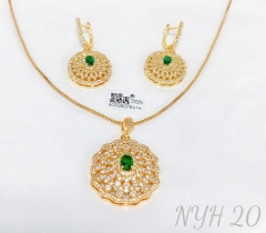 Earrings Necklace Gold Set