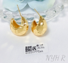 Earrings Gold Irregular Polished